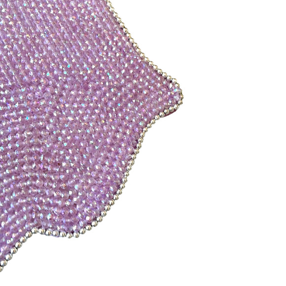 Rachel Zoe PINK GHOST Beaded Placemat 15in Halloween Glam Decor New - Picture 5 of 8